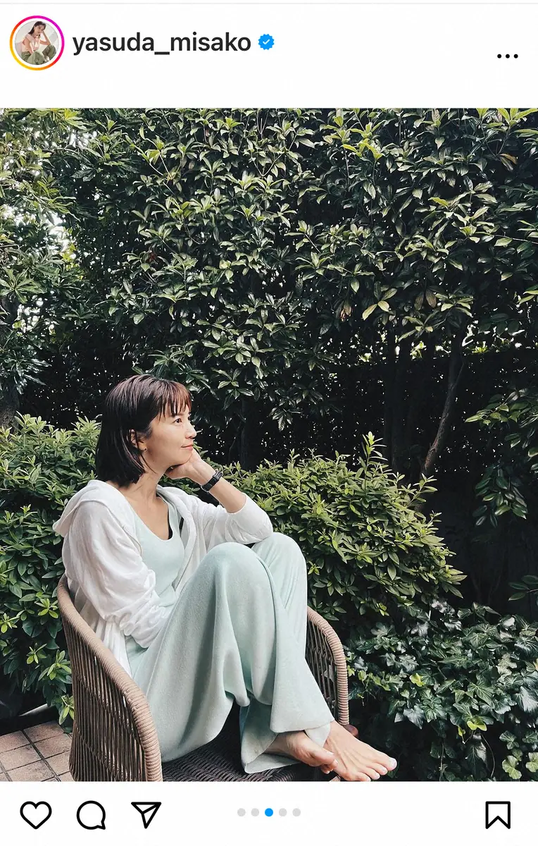 安田美沙子　「グリーンでいっぱい」おしゃれな自宅テラスの休憩ショットに「羨ましい空間」「素敵すぎる」
