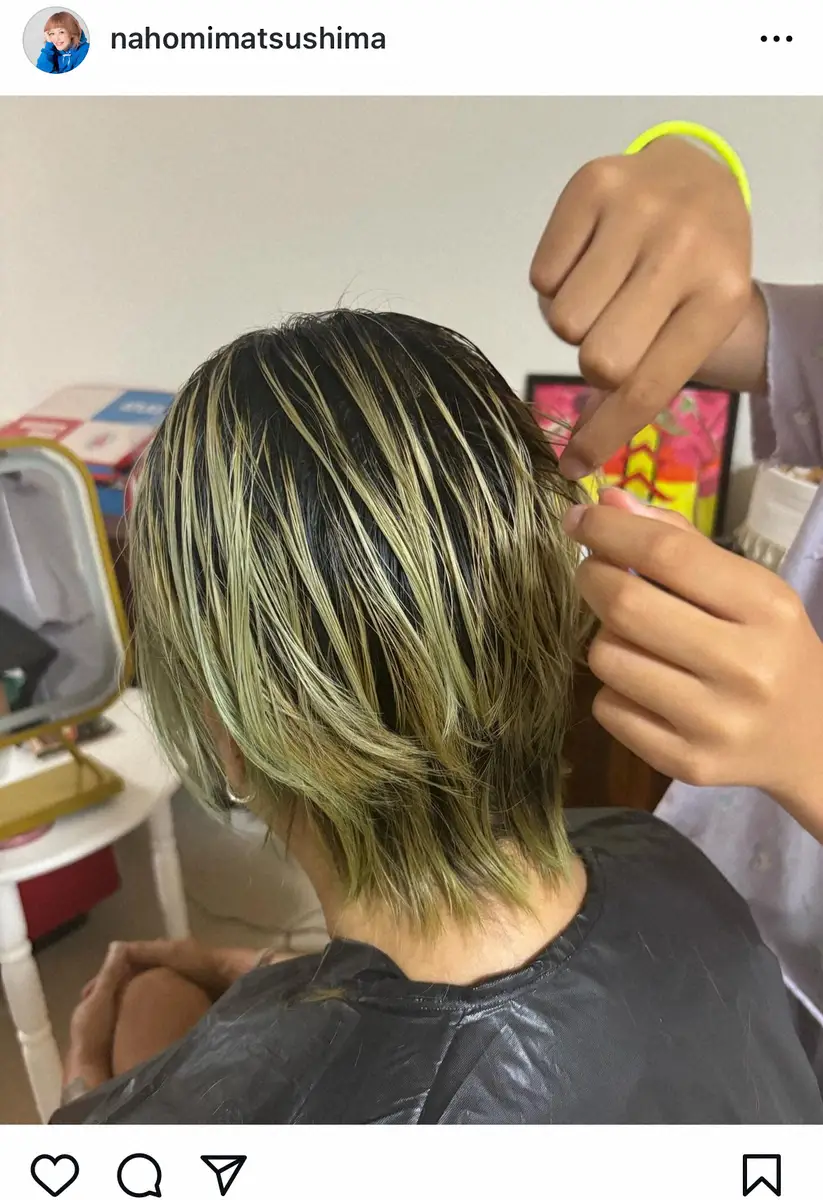 松嶋尚美　11歳長女が夫の髪をヘアカット！見事な腕前に驚きの声「え、すごい」「ほんとに上手」「天才」