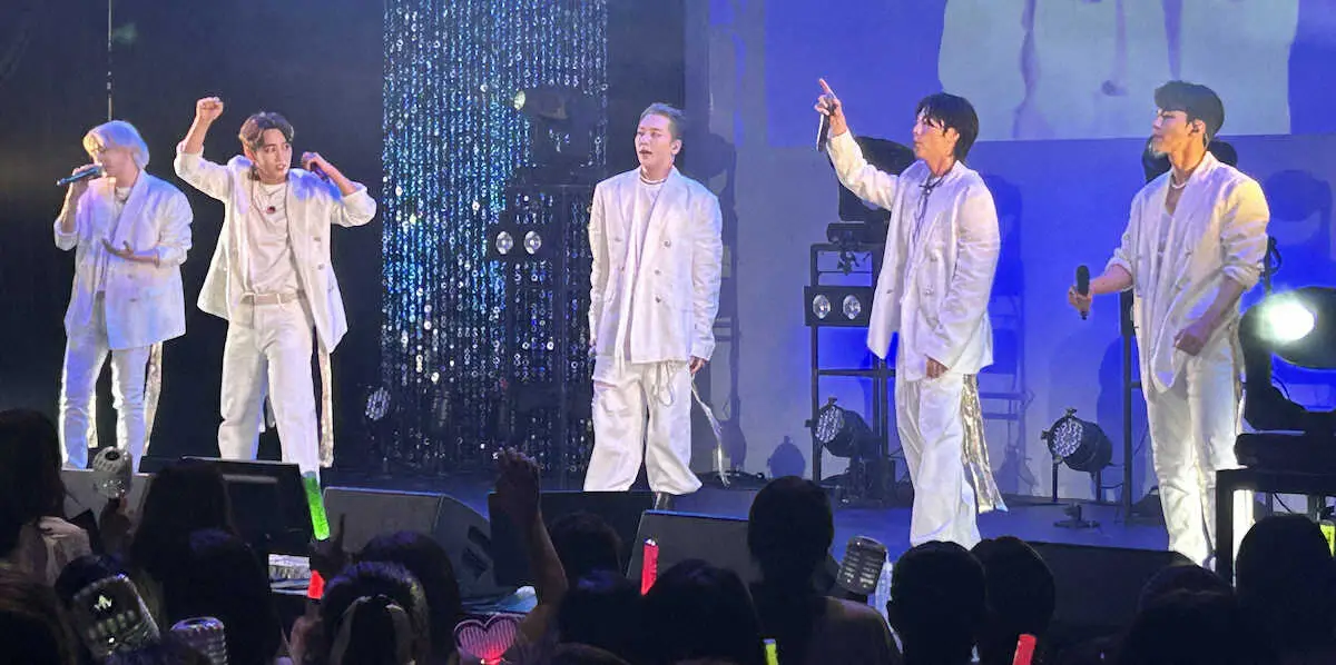 日本デビュー12周年記念ライブを行った「MYNAME」の（左から）コヌ、セヨン、ド・イヒョン、ジュンQ、インス