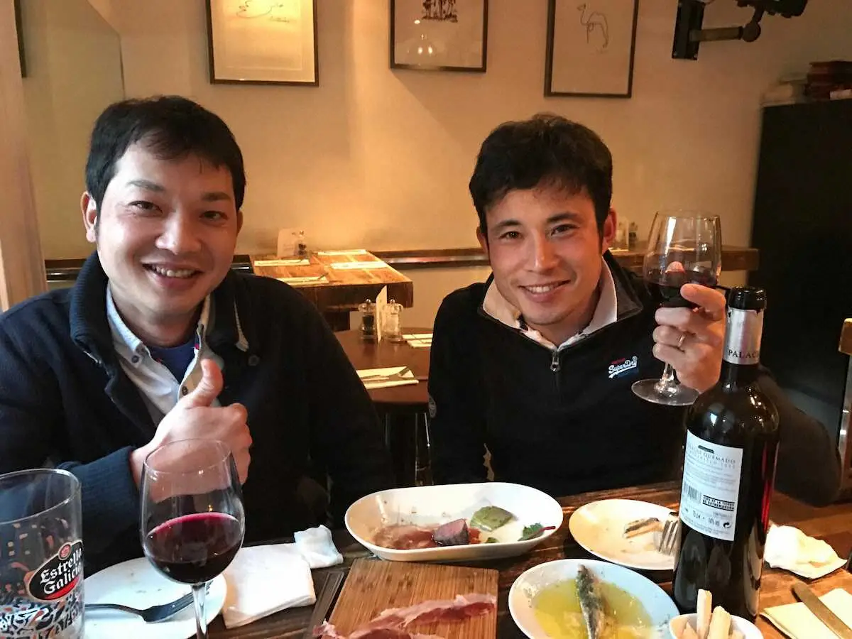 総合馬術団体代表の田中利幸（左）と北島隆三（右）はお酒が好き