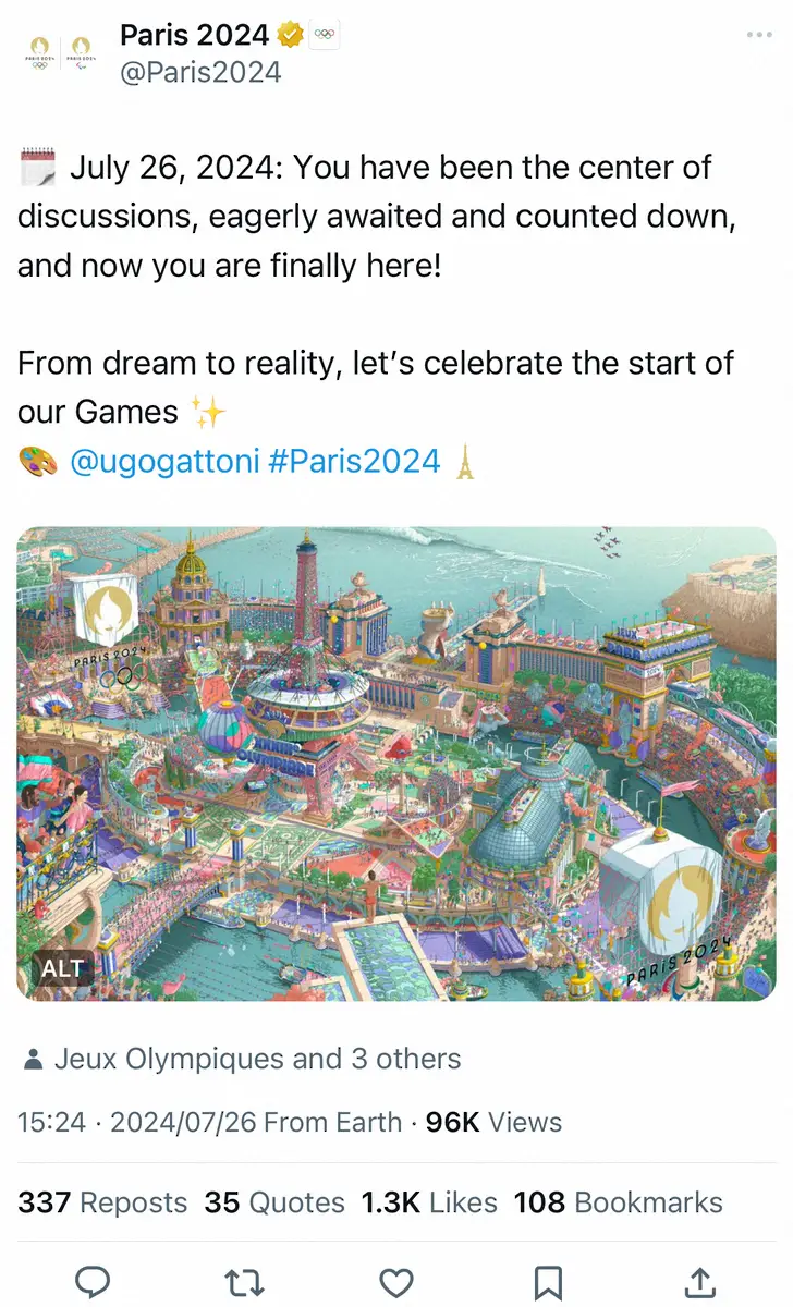 パリ五輪公式X（@Paris2024）から