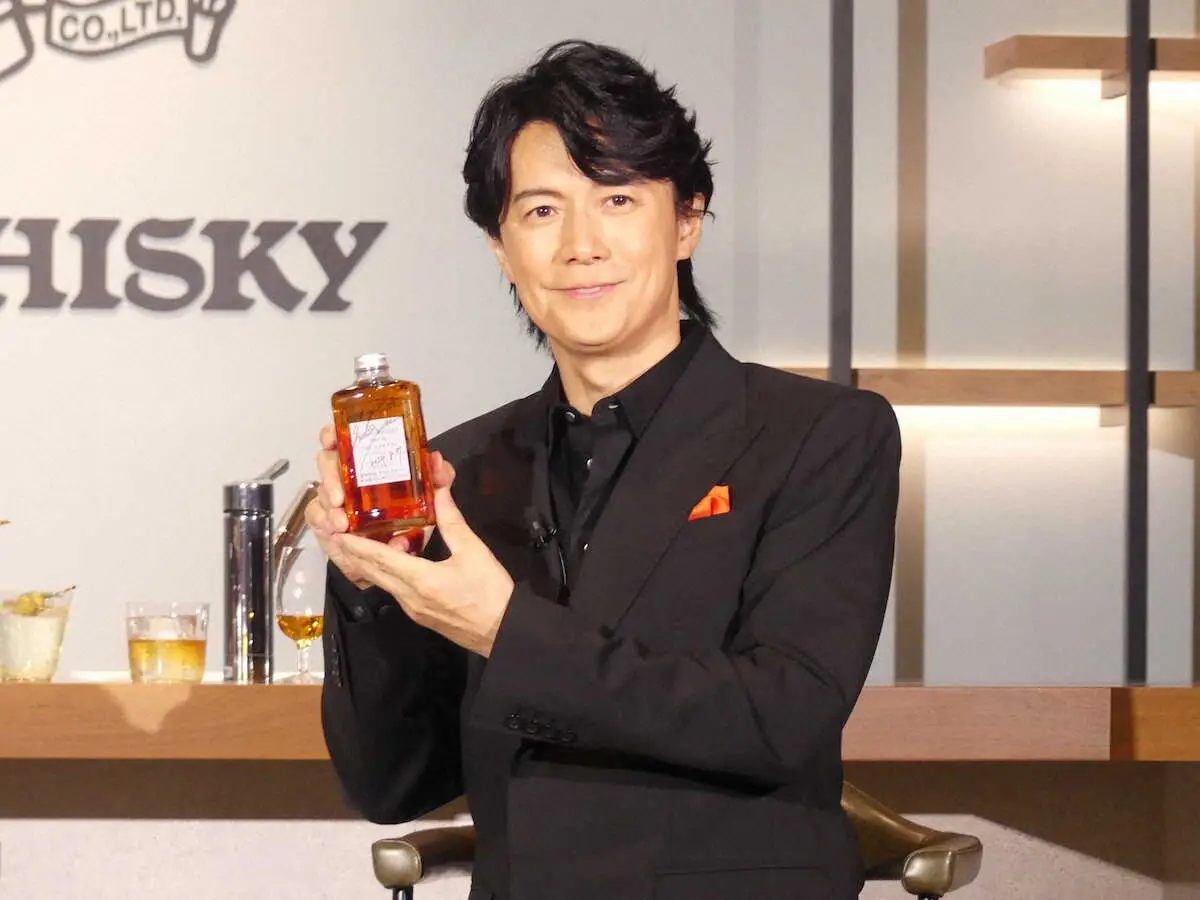 「THE　NIKKA　WHISKEY　TOKYO」のオープニングセレモニーに出席した福山雅治（撮影・高原俊太）