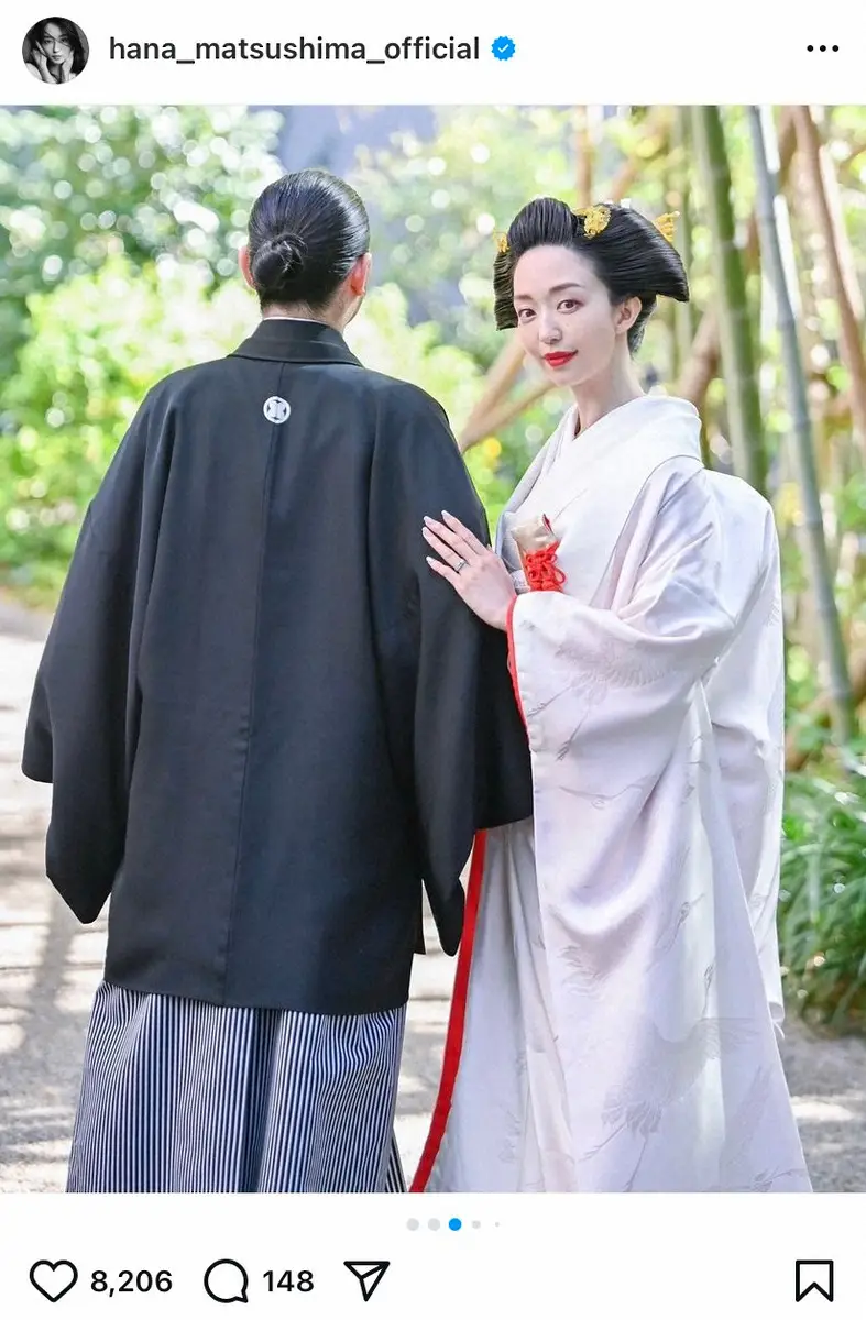 【画像・写真】松島花　両親が挙式したホテルで日本髪&和装の前撮り　ファンもため息「国宝級」「ステキ」「美しい」の声