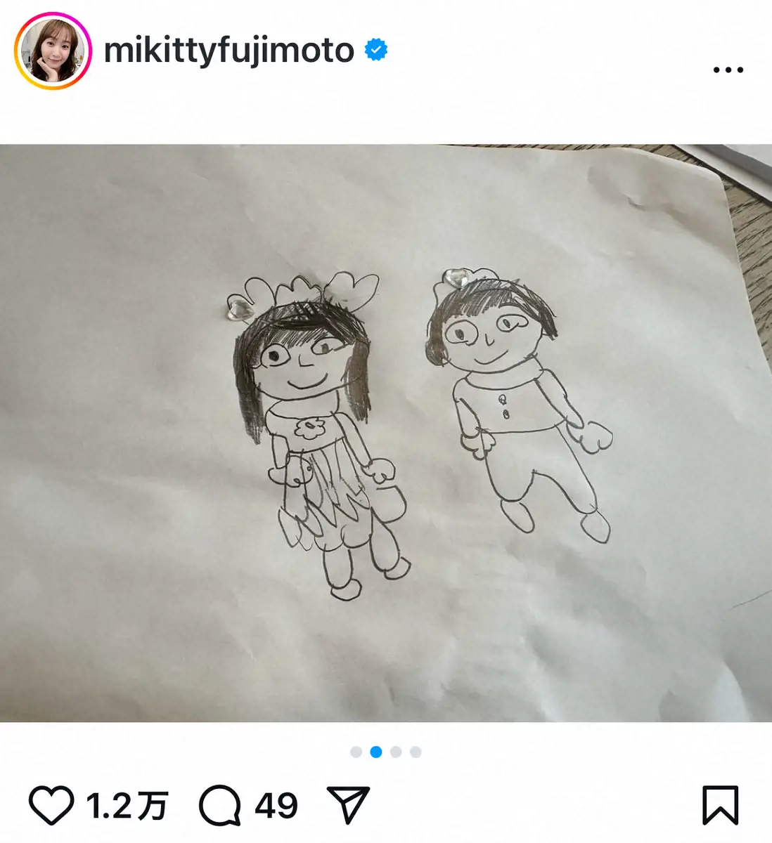 【画像・写真】藤本美貴「すでに私より上手」　お絵描き大好きな4歳・次女の姿公開「ほんとに上手」「何か癖になる絵」