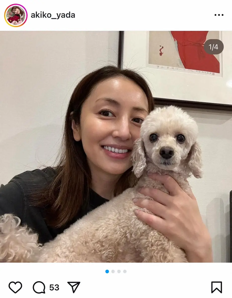 【画像・写真】矢田亜希子　愛犬との“ドアップ密着ショット”が話題　「どことなく似てる」「お肌ツヤツヤ」の声