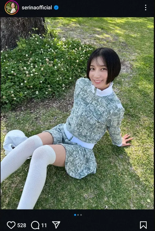 【画像・写真】“脚に見とれちゃう”元人気アイドル・芹那39歳　ミニスカ・ゴルフウエア姿披露に「アラフォーに見えん」