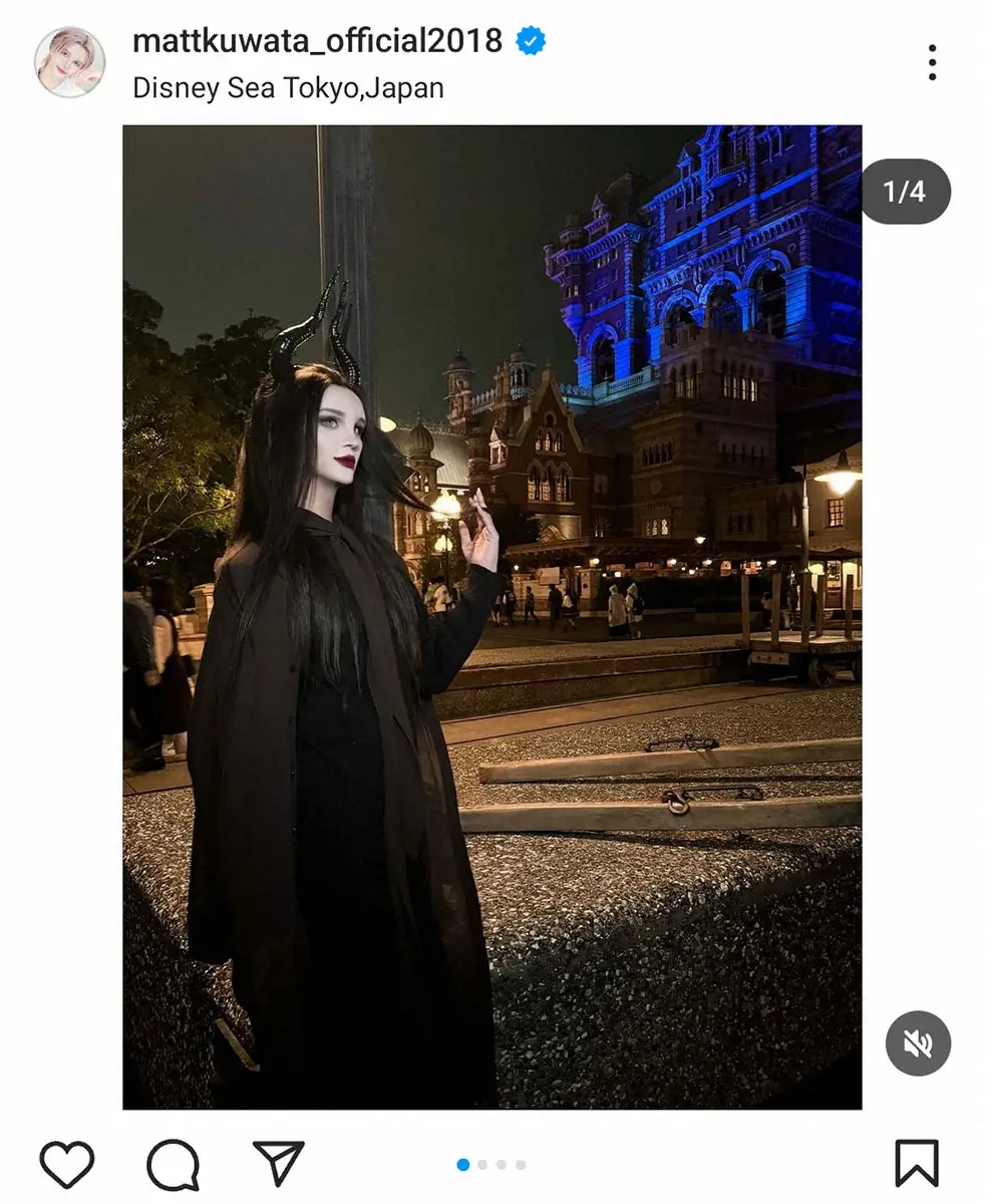 【画像・写真】この美女は誰!?ハロウィーンでマレフィセントの仮装披露に「美しい」「黒も似合うなんて…素敵」の声