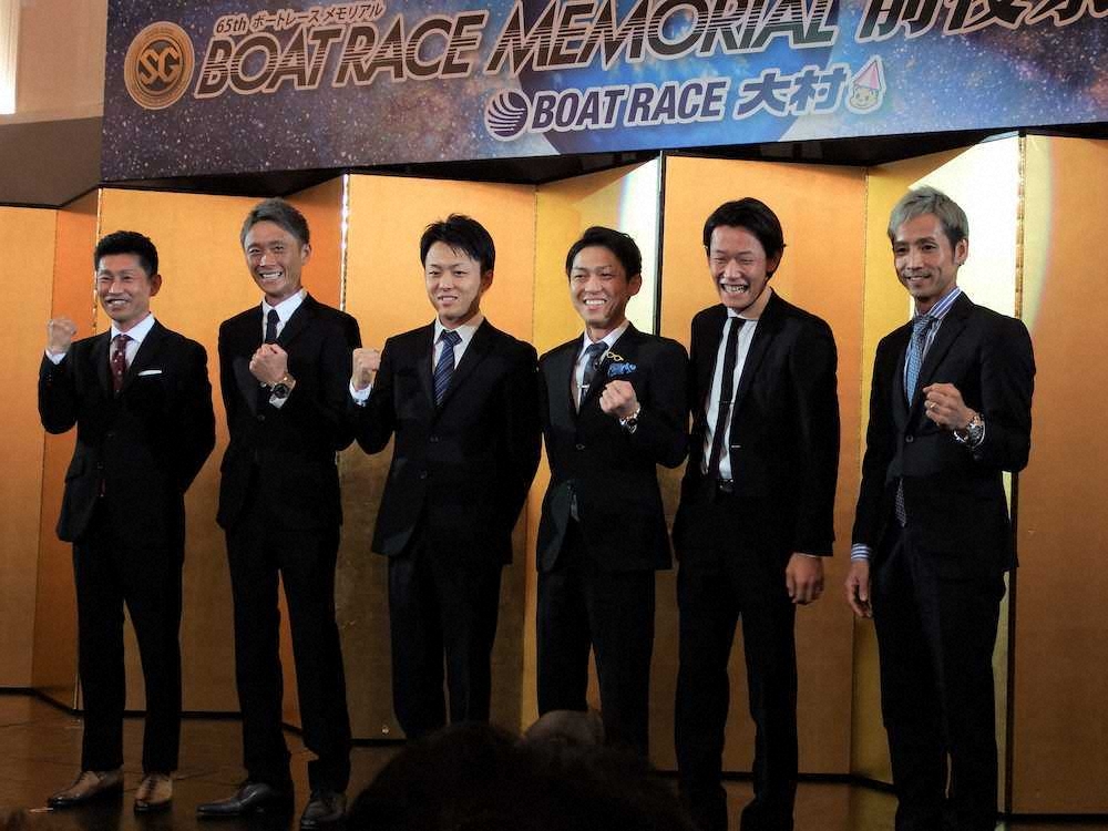 ドリーム戦に登場する6人の選手（左から）吉川元浩、峰竜太、柳沢一、桐生順平、茅原悠紀、重成一人