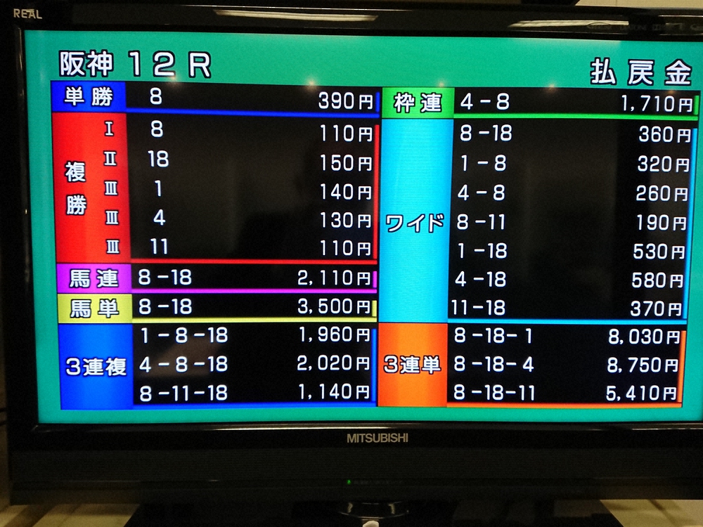 【阪神12R】3頭が3着同着の珍事　馬券対象ケースでは8年ぶり3回目