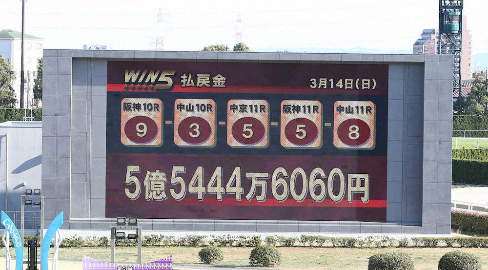 【WIN5】史上最高額5億5444万6060円出た!対象5レース1番人気総崩れ　的中は1票のみ
