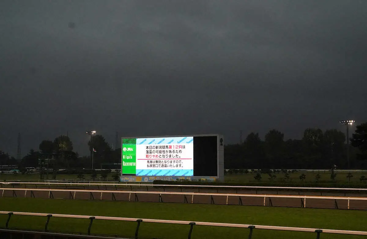 史上初の“珍事”新潟12R落雷可能性で中止…代替競馬および続行競馬は実施なし