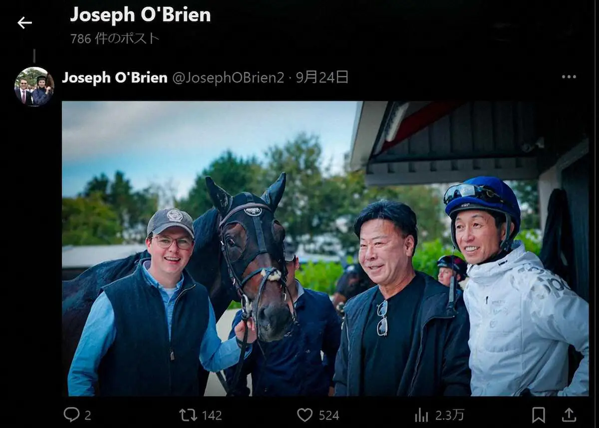 【凱旋門賞】武豊の相棒アルリファー　頂点を狙える素質！初参戦のJ・オブライエン師も自信