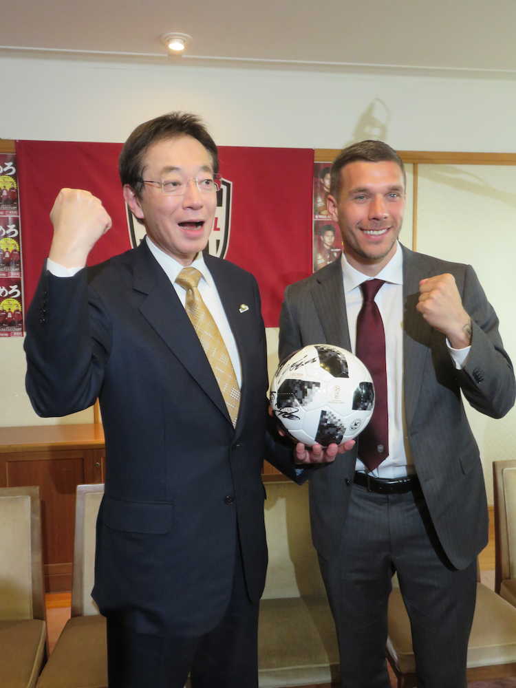 神戸ポルディ主将　神戸市長に３０発宣言！攻撃的サッカー目指す