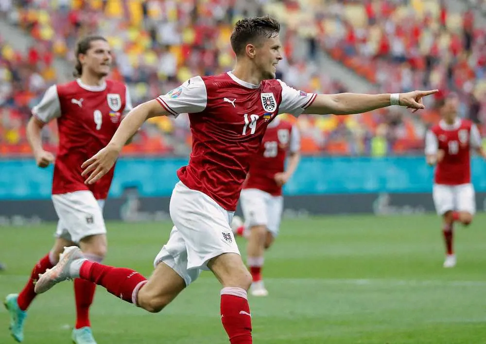 デンマーク　4発大勝で16強、オーストリアも初の突破　欧州選手権