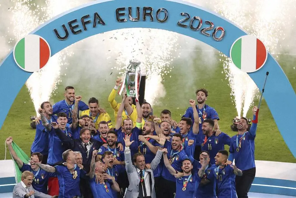 ＜イングランド・イタリア＞欧州選手権を制し歓喜するイタリア代表（AP）
