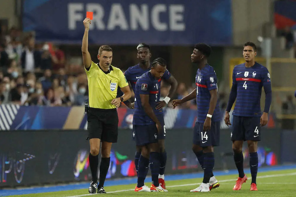 フランス　後半退場響き3連勝ならず　デシャン監督「W杯予選は難しいものだ」