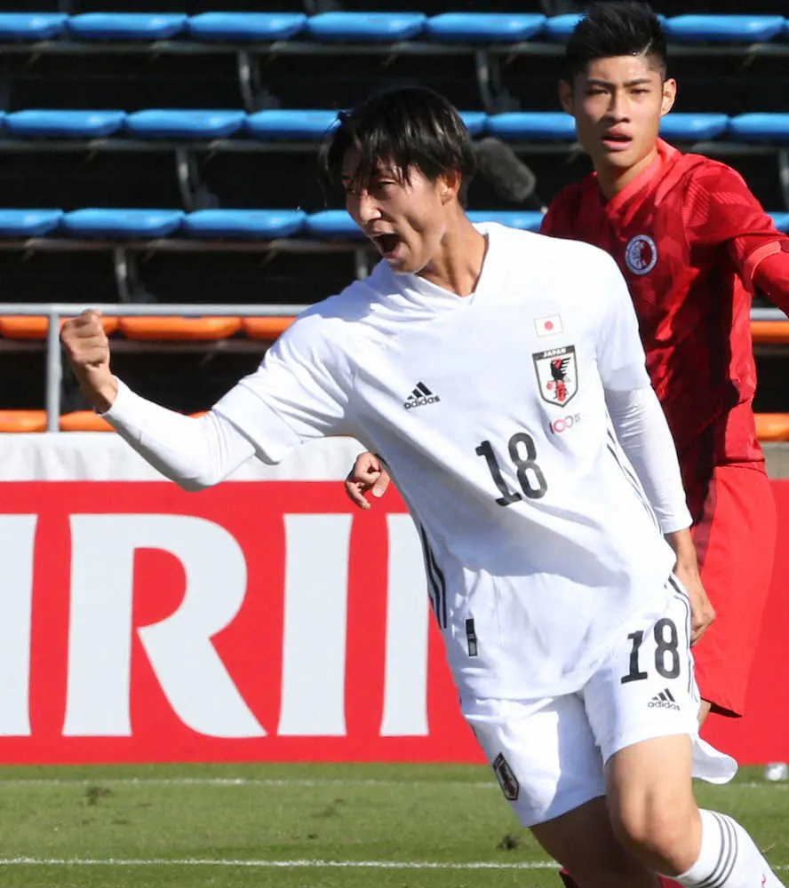 U―22日本代表　連勝でアジア杯本戦切符！20歳FW藤尾2発、エース争い猛アピール
