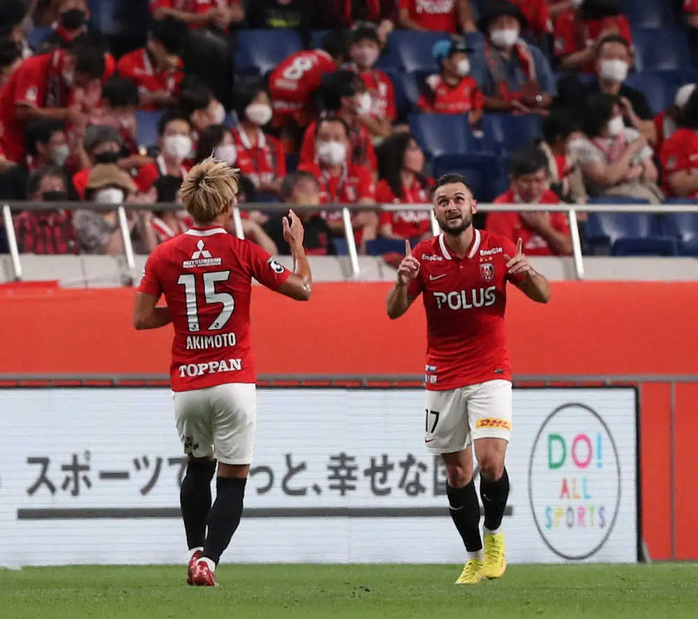 浦和　4発快勝、シャルク　J1初ゴールで勝利貢献に「満足」、知念も初得点