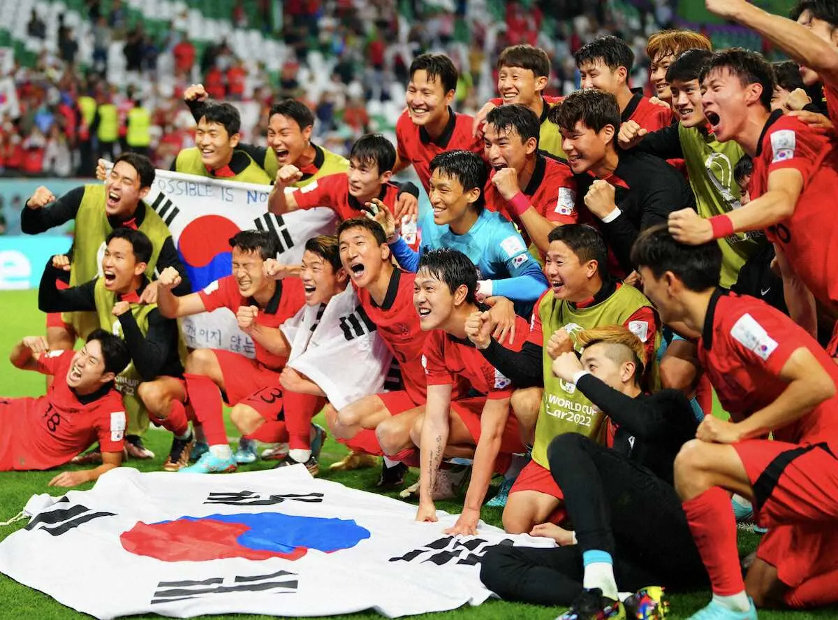 韓国がポルトガル撃破で決勝T進出　「韓国まじ」トレンド入り、日本のネット上も祝福　日韓戦期待する声も