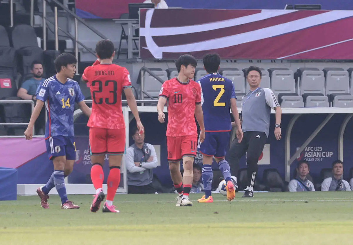 【五輪最終予選】U―23日本代表、後半30分にセットプレーから失点…　勝てばB組首位通過の日韓戦
