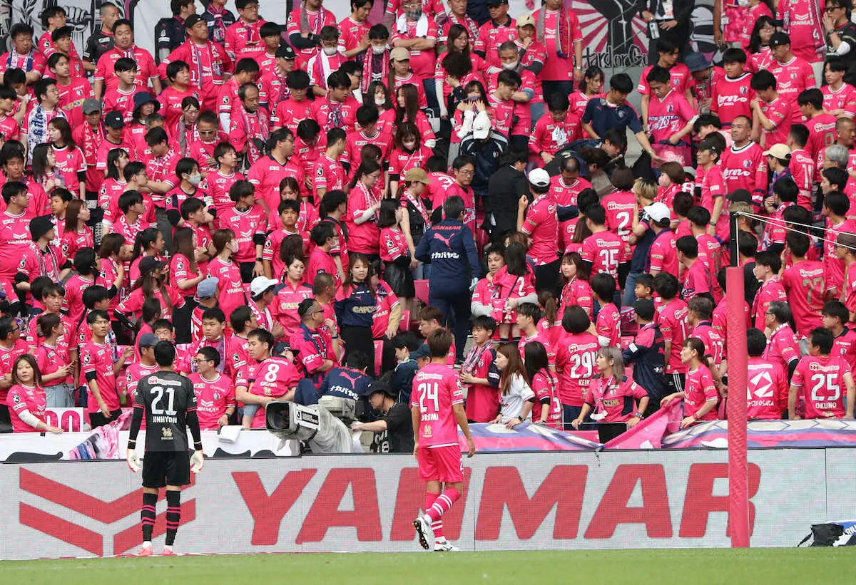 C大阪―横浜戦で2分間、試合が中断　観客が倒れ、救急搬送される