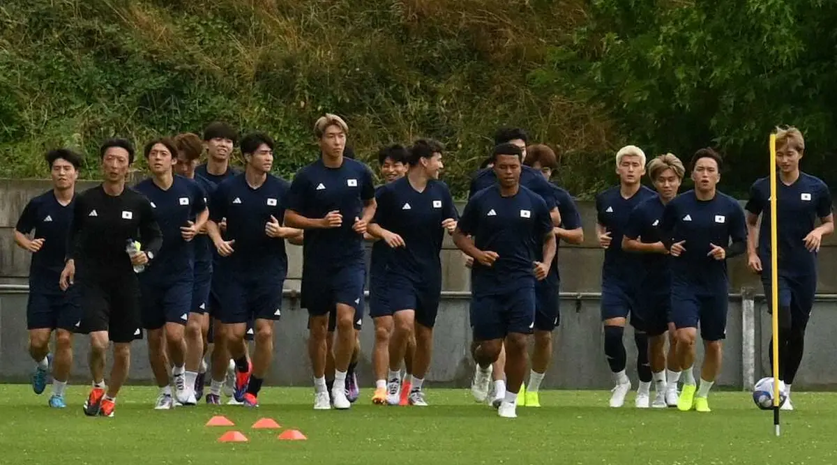 全体練習で調整したパリ五輪サッカー男子日本代表