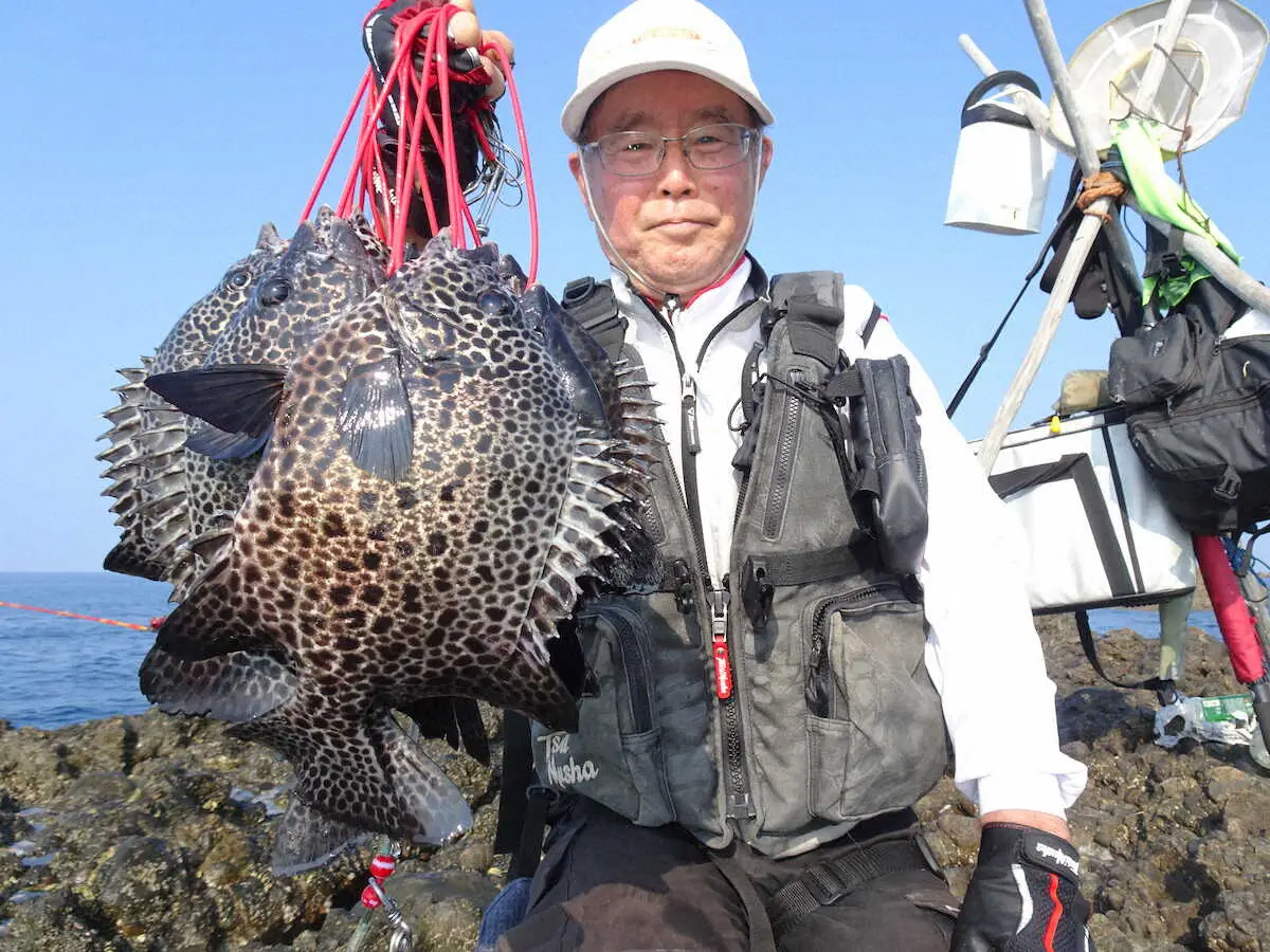 【画像・写真】和歌山・切目崎の石物は好調　暑さも吹き飛ぶ納得の釣果…イシガキダイ8匹！