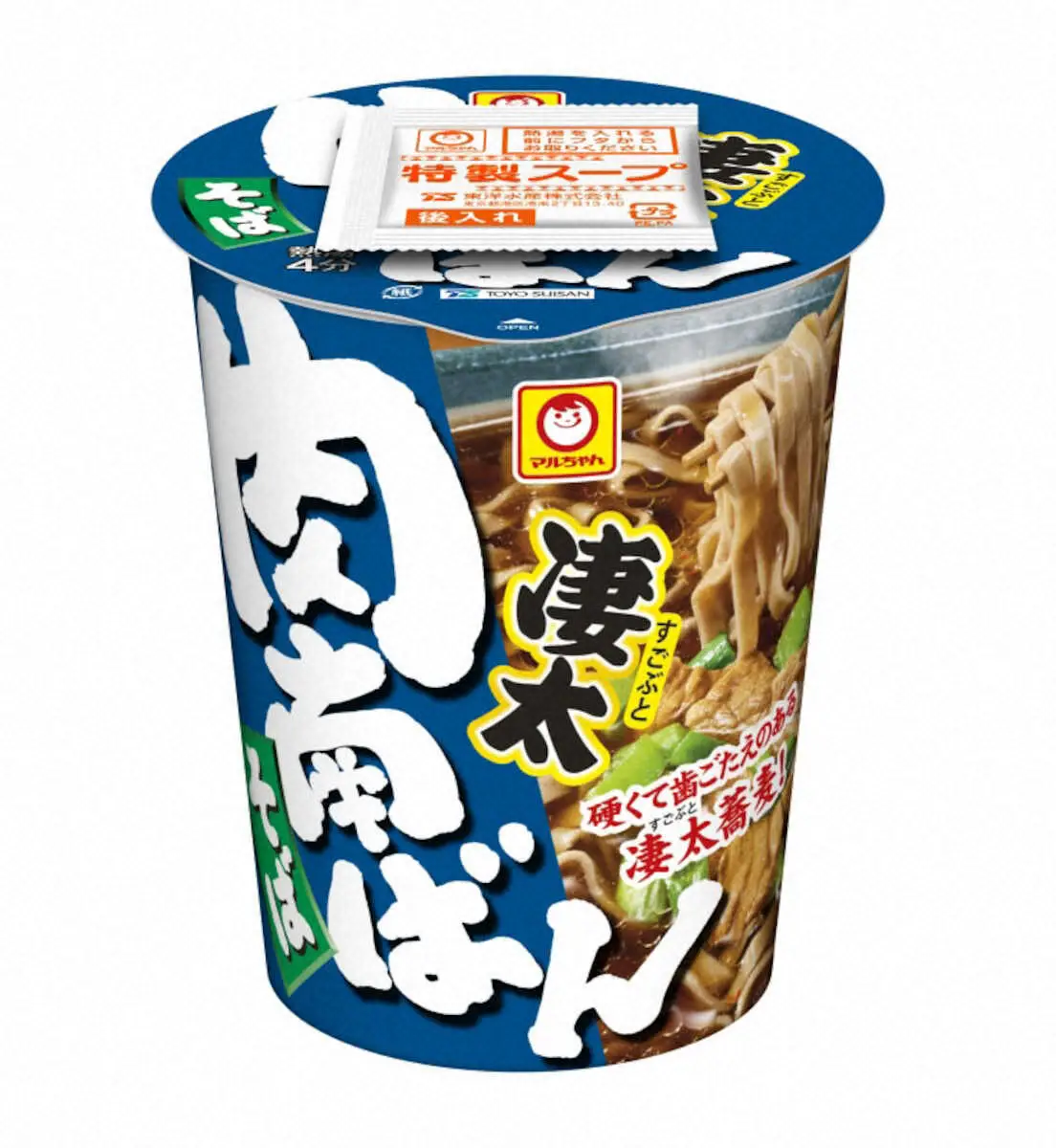 太いそばのカップ麺  東洋水産「マルちゃん　凄太肉南ばんそば」