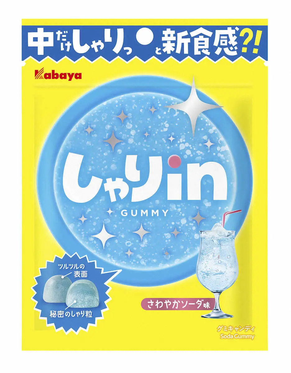 シャリッとした食感のグミ　カバヤ食品「しゃりinグミ」