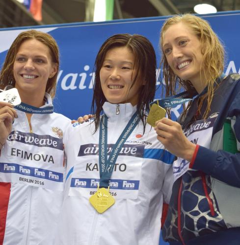リオ金の金藤、日本新でＶ！女子２００平、７年ぶり更新　競泳Ｗ杯