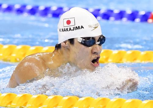 競泳　17歳の中島が銅メダル「頭が真っ白　全力で泳いだ」