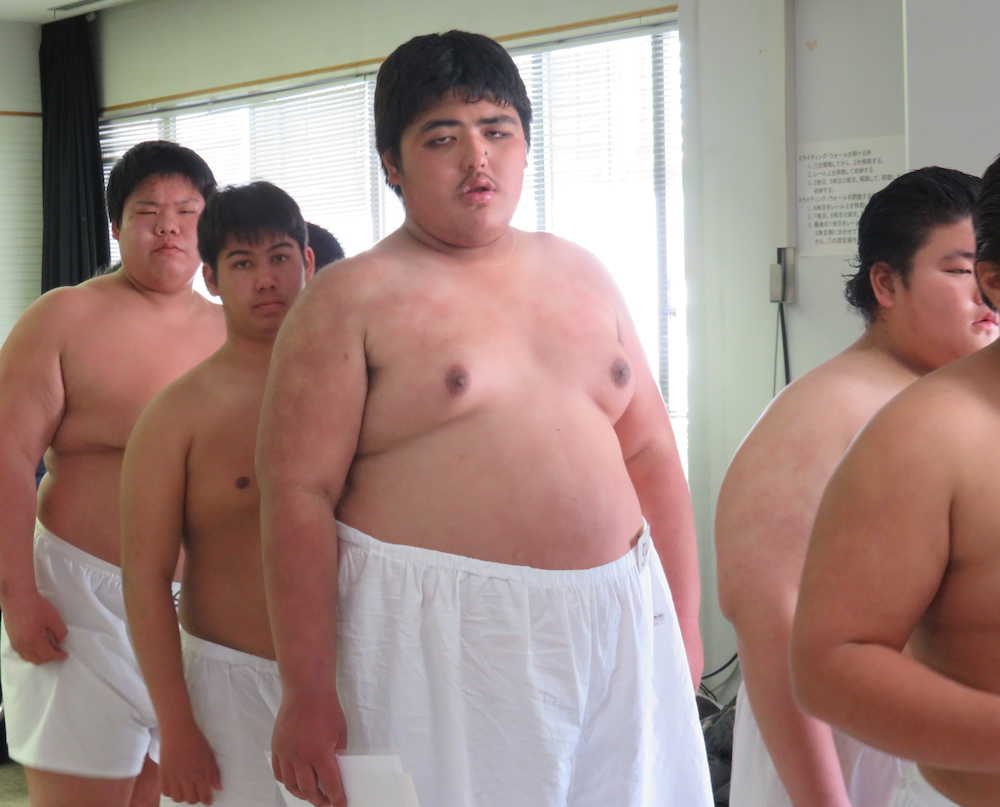 １７歳の矢田　新弟子検査最重量２０３キロ、身長もトップ　趣味は鉄道