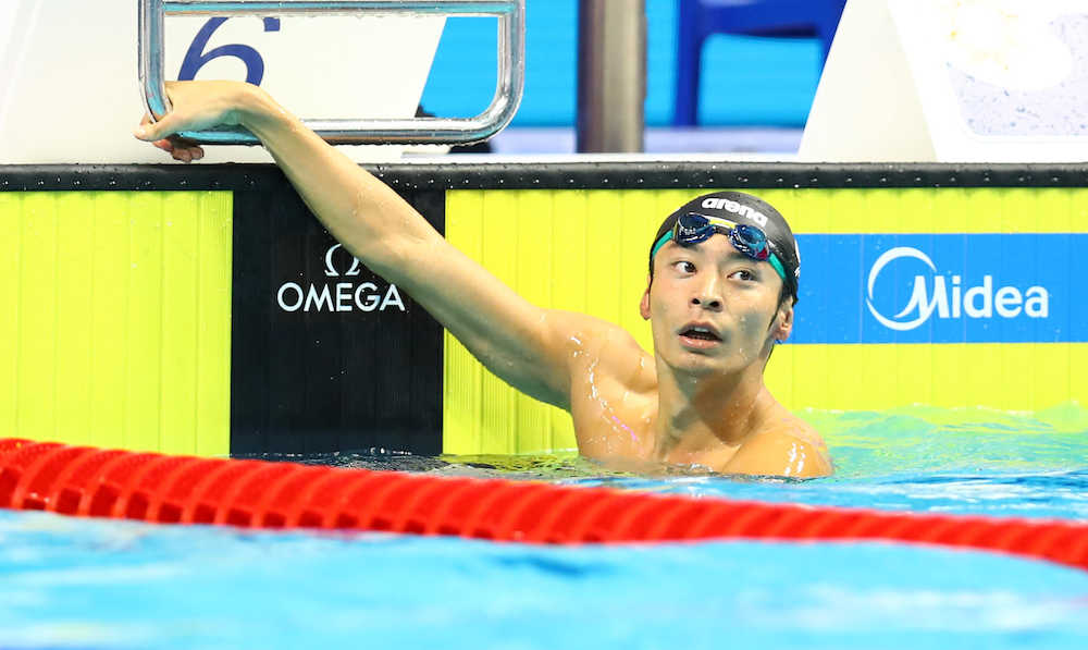 入江　男子１００背泳ぎで４位　６年ぶり同種目メダル獲得ならず