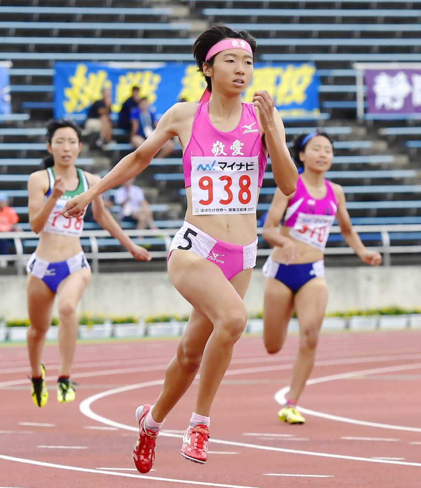 全国高校総体・陸上　女子４００メートル優勝の川田