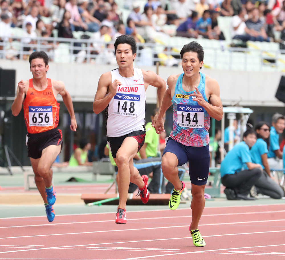 男子１００メートル日本歴代１０傑　山県は伊東に並び歴代２位