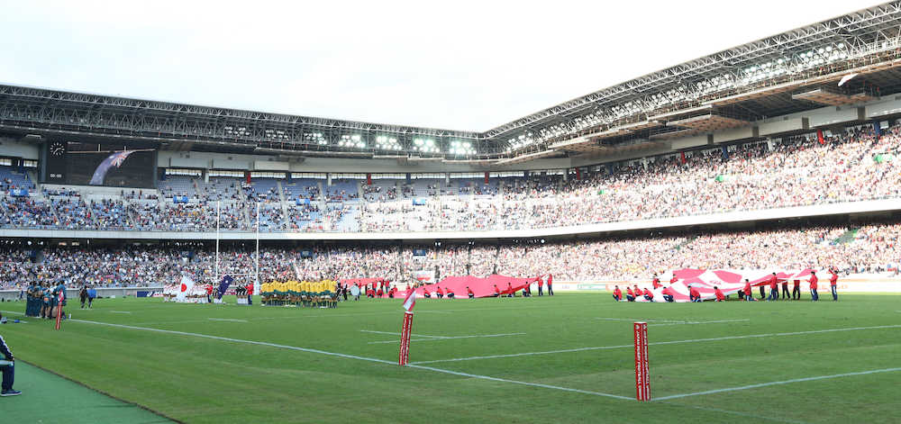 ＜日本・豪州＞テストマッチが行われ、４万人以上が来場した日産スタジアム