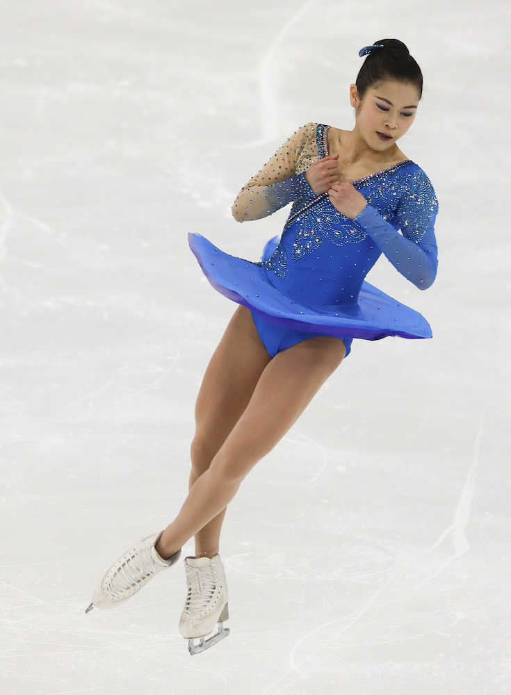 スケートアメリカ女子で優勝した宮原知子のフリーの演技　（ＡＰ）