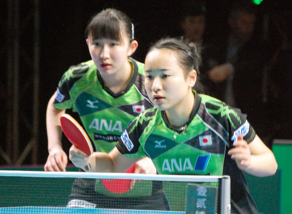 女子日本代表、北朝鮮にストレート勝ちし決勝進出　卓球団体Ｗ杯