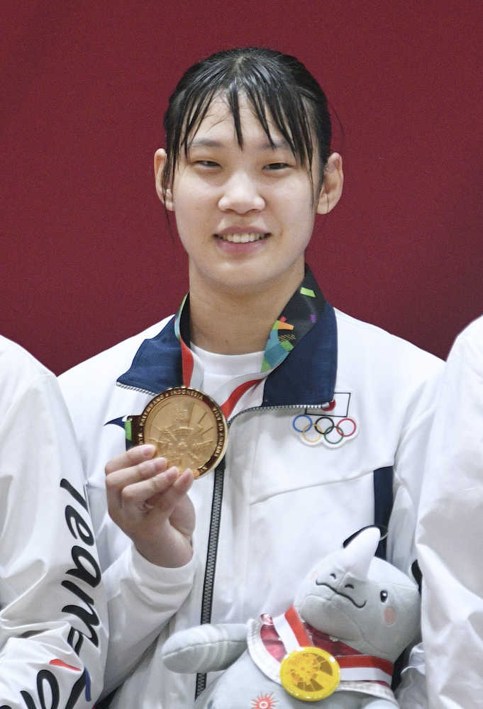 アジア大会柔道女子７０キロ級で金メダルを獲得した新添左季