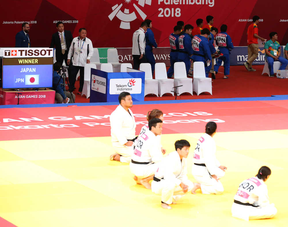 柔道混合ドタバタ金　準々決勝で韓国がル―ル誤認　１４分も畳に居座り