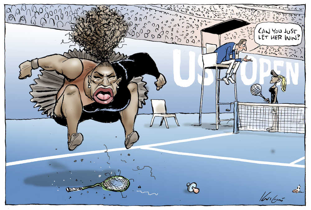 セリーナの人種差別的風刺画　批判を浴びた作者が反論「彼女の悪態を描いただけ」