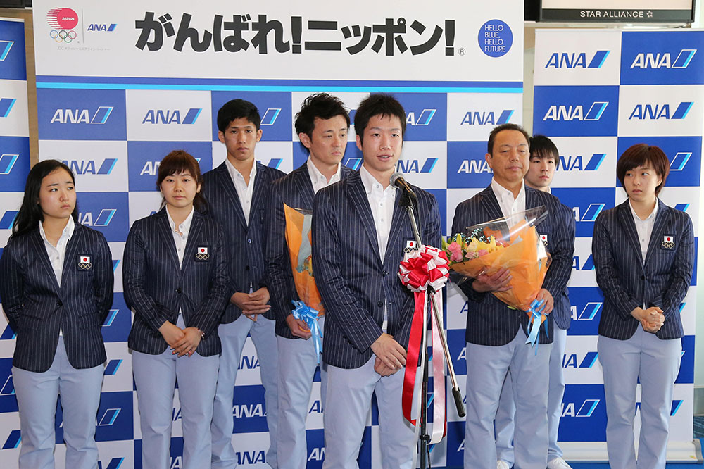 リオ五輪の壮行会での日本代表選手たち