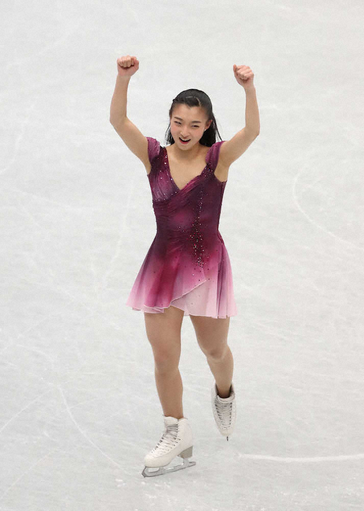 坂本花織「楽しかった」SP2位、五輪前以上の猛練習で完璧演技