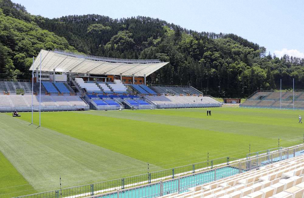 釜石新スタ公開!ラグビーW杯会場　津波被害跡地に新設