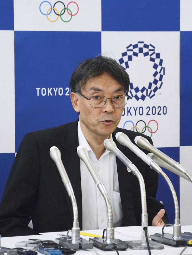 五輪チケットの再抽選販売について説明する2020年東京五輪・パラリンピック組織委の古宮副事務総長