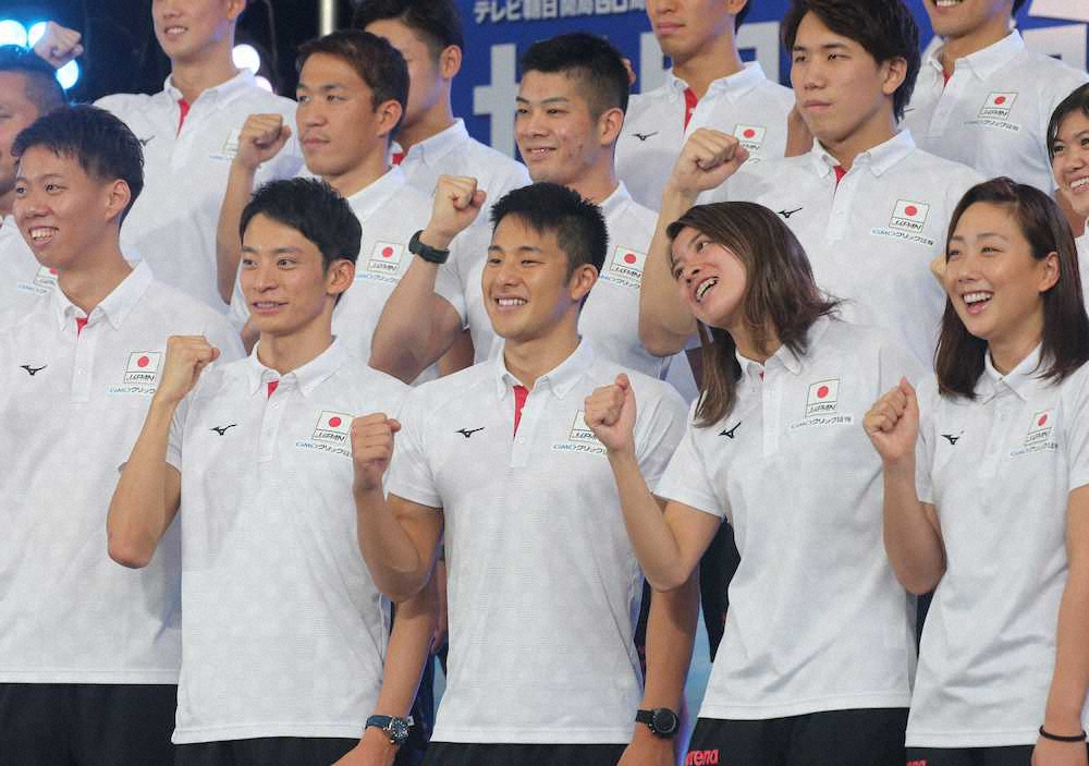 世界水泳壮行会で女子主将の大橋悠依「全員決勝進出」が目標　渡辺一平は「日本水泳界のヒーロー」に