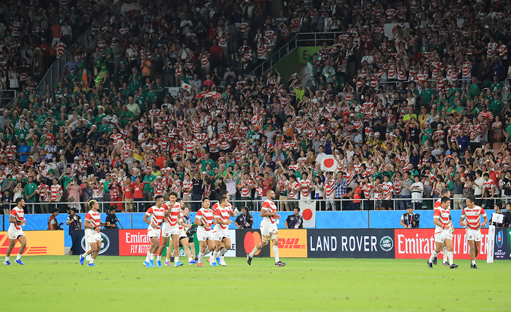 アイルランド戦の勝利に盛り上がる日本のファン