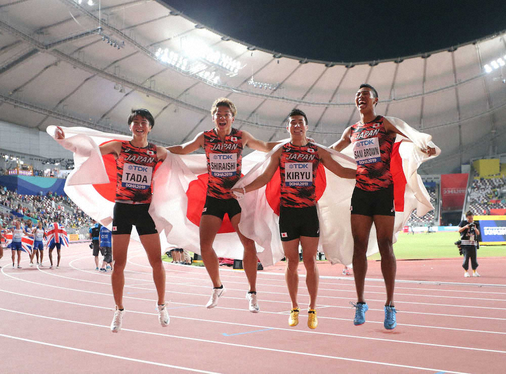 男子400㍍“リレー侍”　アジア新37秒43で2大会連続銅　サニブラ「来年に向けいい流れがつくれた」