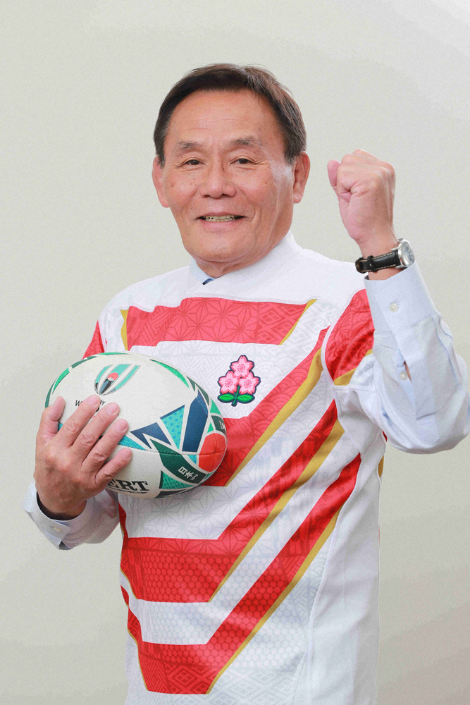 ラグビー日本代表にエールを送る日本スポーツ振興センター・大東和美理事長