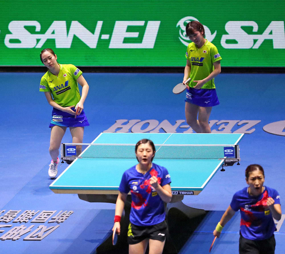 卓球女子日本、2大会連続銀　中国に善戦もストレート負け